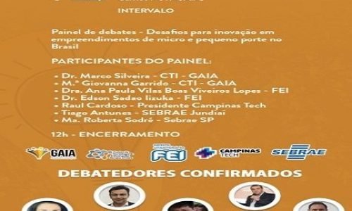 CTI realiza dia 25 palestras sobre Inovação e Empreendedorismo para superar os desafios das Micro e Pequenas Empresas